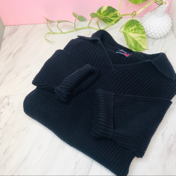vsco 90s ribbed Tommy Hilfiger oversized sweater - Picture 6 of 8